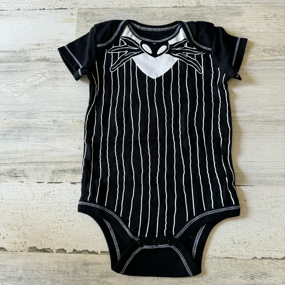 NEW Disney Nightmare Before Christmas Jack Skellington Baby Cosplay Bodysuit Hat